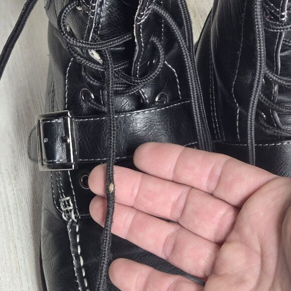 Cadillac Boots Mens 8.5 Black w/ Buckle Rare Motorcycle Biker Style 916974 - Picture 15 of 16